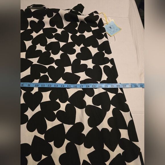 CeCe White And Black Heart Print Midi Dress High And Low Size 6 - Picture 10 of 12